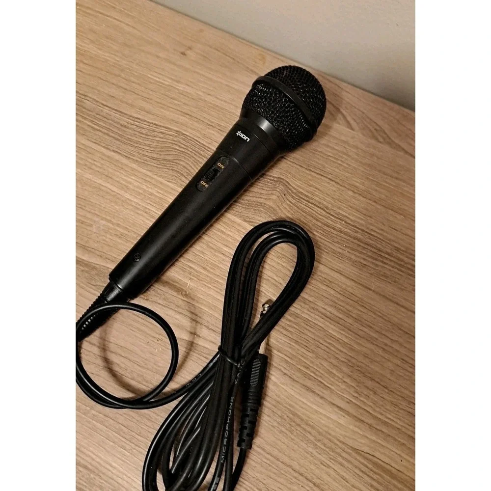 ION Wired Microphone Only with On/Off Button Mic Cable Cord Black Untested